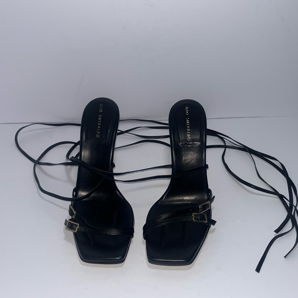 Ilio Smeraldo Black Strappy Heels